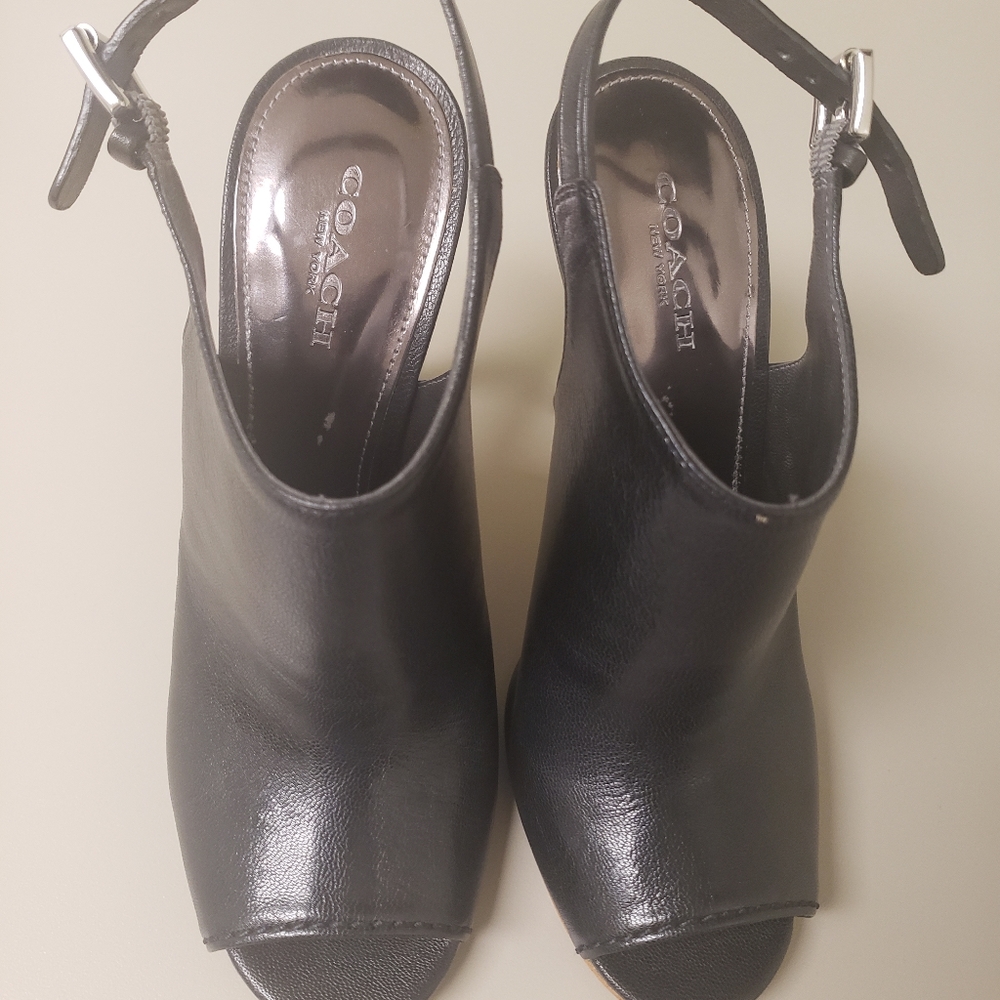 Black Coach bootie sandals Sz 5.5
